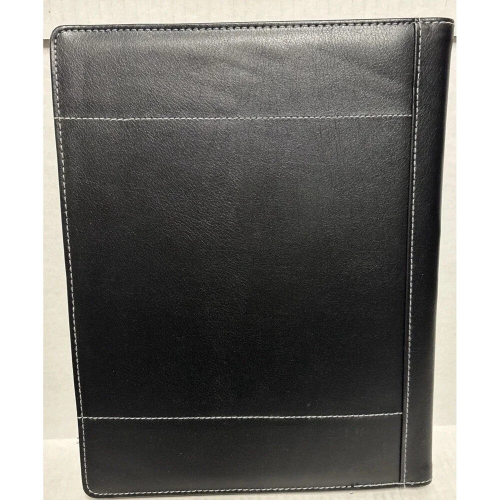 Black Faux Leather Targets Of Excellence Pad Folio Holds 8.5” X 11” Notepad